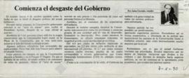 Columna en La Tercera Comienza el desgaste del Gobierno