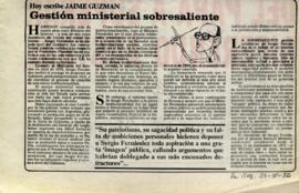 Columna en La Segunda Sergio Fernández Gestión ministerial sobresaliente