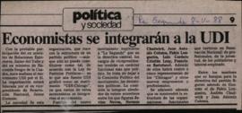 Prensa La Segunda. Economistas se integrarán a la UDI
