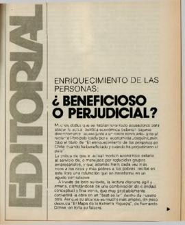 Editorial "Enriquecimiento de las personas: ¿beneficioso o perjudicial?", Realidad año ...