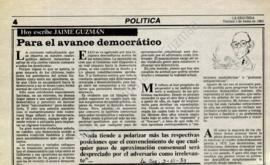Columna en La Segunda Para el avance democrático