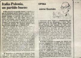 Columna en La Segunda. Italia-Polonia, un partido bueno