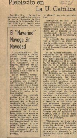 Prensa. Plebiscito en la U. Católica
