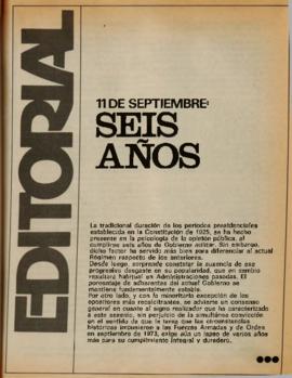 Editorial "11 de septiembre: Seis años", Realidad año 1, número 4