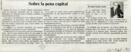 Columna en La Tercera Sobre la pena capital