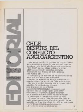 Editorial "Chile después del conflicto angloargentino", Realidad año 4, número 37