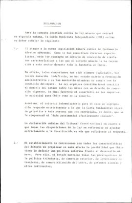 Prensa. Declaración Pública Ante Campaña Contra Ley Minera