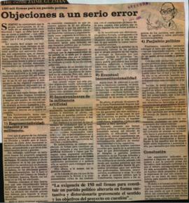 Columna en La Segunda Objeciones a un serio error