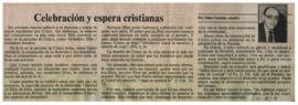 Columna en La Tercera Celebración y espera cristiana