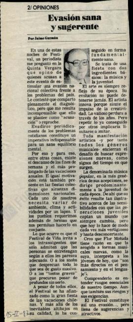 Columna en La Tercera Evasión sana y sugerente