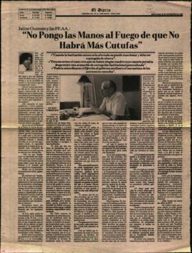 Entrevista en El Diario "No pongo las manos al fuego de que no habrá más cutufas"