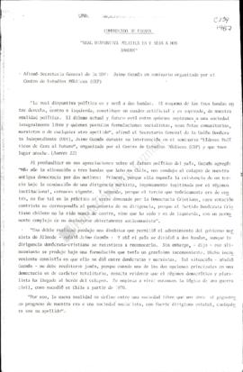 Prensa. Comunicado de Prensa Real Disyuntiva Política Es y Será a Dos Bandas