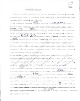 Prensa. Borrador Declaración Pública Ante Insistencia del PDC Dictadura o Democracia