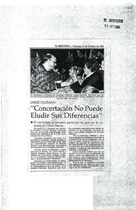 Prensa. Jaime Guzmán: Concertación no puede eludir sus diferencias