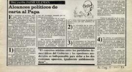 Columna en La Segunda Alcances políticos de carta al Papa