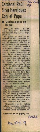 CARDENAL RAUL SILVA HENRIQUEZ CON EL PAPA