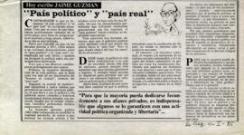 Columna en La Segunda "País político" y "país real"