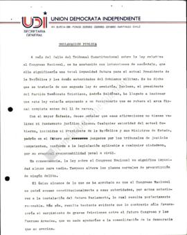 Prensa. Borrador Declaración Pública Respecto Fallo TRICEL Ley Congreso Nacional