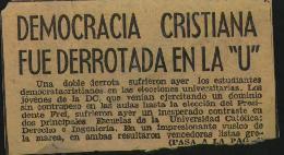 Prensa. Democracia Cristiana fue derrotada en la "U"