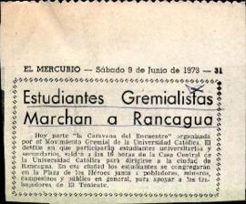 Estudiantes gremialistas marchan a Rancagua