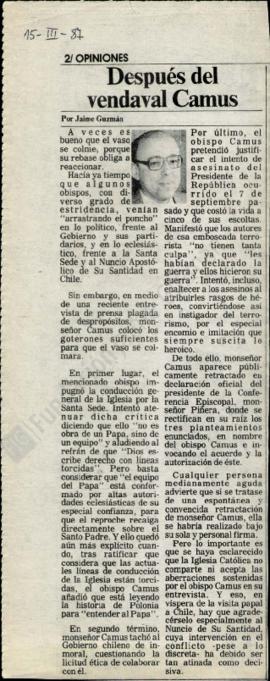 Columna en La Tercera Después del vendaval Camus