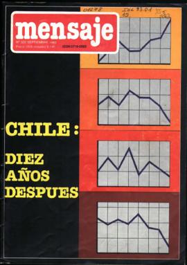 PORTADA E INDICE REVISTA "MENSAJE" Nº 322