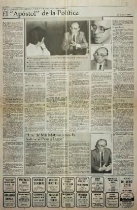 Entrevista en El Mercurio El apóstol de la política
