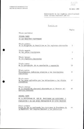 Anteproyecto de Ley Orgánica Constitucional sobre sistema electoral público