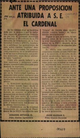 Prensa. Ante una proposición atribuida a S. E. el cardenal