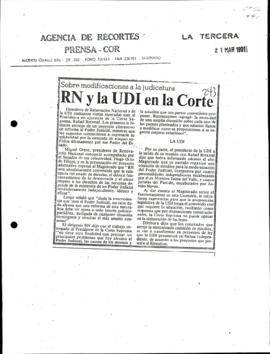 Prensa en La Tercera. RN y la UDI en la Corte