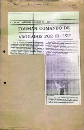 Prensa El Día. Forman Comando de Abogados por el SÍ