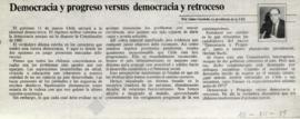 Columna en La Tercera Democracia y progreso versus democracia y retroceso