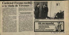 CARDENAL FRESNO RECIBIO A LA VIUDA DE YEVENES