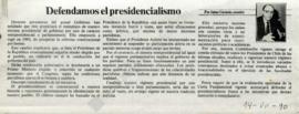 Columna en La Tercera Defendamos el presidencialismo