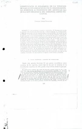Competencia o jerarquía en la posición de las leyes orgánicas en el ordenamiento jurídico