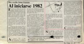 Columna en La Segunda Al iniciarse 1982