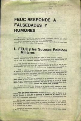 FEUC responde a falsedades y rumores