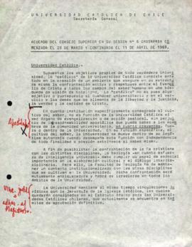 Acuerdo del consejo superior en su sesion nº5 comenzada el 28 de marzo y continuada el 11 de abri...