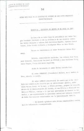 Actas oficiales de la Comisión de Estudios de las Leyes Orgánicas Constitucionales. Sesión 8va, c...