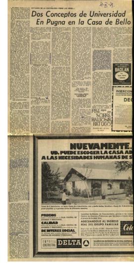 Prensa en El Mercurio. Dos conceptos de pugna en la Casa de Bello