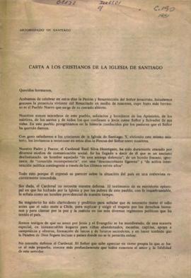 CARTA A LOS CRISTIANOS DE LA IGLESIA DE SANTIAGO