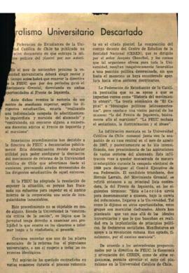 Prensa en El Mercurio. Pluralismo universitario descartado