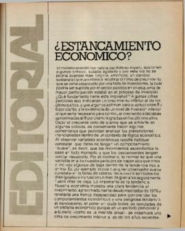 Editorial "¿Estancamiento económico?", Realidad año 2, número 5