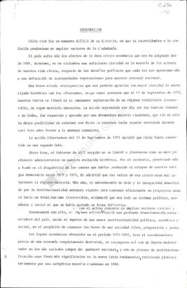 Borrador del documento "Chile Ahora"