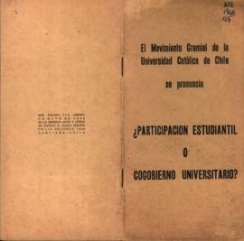 El Movimiento Gremial de la Universidad Católica se pronuncia: ¿Participación estudiantil o cogob...