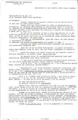 CARTA DEL JESUITA RAMON CIFUENTES AL CARDENAL SILVA HENRIQUEZ