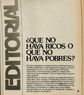 Editorial "¿Que no haya ricos o que no haya pobres?", Realidad año 1, número 10