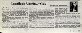 Columna en La Tercera La caída de Alfonsín... y Chile