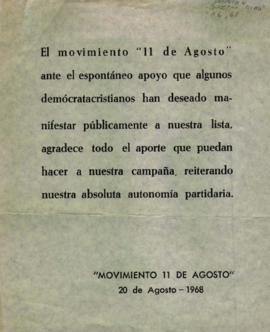 Declaracion del movimiento 11 de agosto