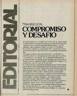 Editorial "Transición: compromiso y desafío", Realidad año 2, número 23